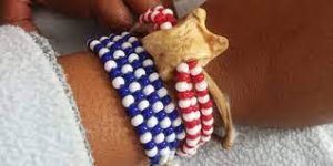 Blue and white sangoma beads meaning