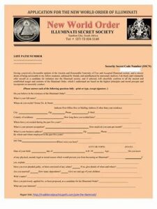illuminati sign up form